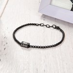 Personalized Adjustable Metal Bracelet with 1-4 Texts Birthday Anniversary Father's Day Gift for Man Daddy