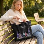 Personalisierte Aquarell Geburt Blume große Kapazität Cord Tragetasche mit Namen täglichen Gebrauch Reise Geburtstag Geschenk für Frauen