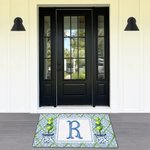 Personalized Chinoiserie Initial Blue White Doormat Home Decor Housewarming Birthday Gift for Family Friend