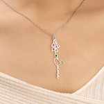 Personalized Birthstone Birth Flower Necklace with Name Birthday Anniversary Gift for Mom Grandma Aunt Girlfriend