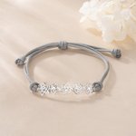 Personalized Minimalist Adjustable 1-8 Birth Flower Waxed Line Bracelet Charm Jewelry Birthday Christmas Gift for Women
