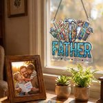 Adorno de sol acrílico personalizado con 1-12 nombres Día del Padre Regalo de cumpleaños para papá Abuelo