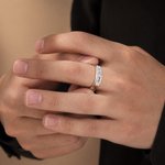 Personalised Sterling Silver Octagonal Family Ring with Engraved 1-8 Names Birthday Mother's Day Gift for Mom Family