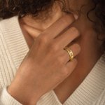 Personalised Sterling Silver Octagonal Family Ring with Engraved 1-8 Names Birthday Mother's Day Gift for Mom Family