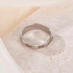 Personalised Sterling Silver Octagonal Family Ring with Engraved 1-8 Names Birthday Mother's Day Gift for Mom Family