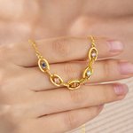 Personalisierte Familie Ties Birthstone Halskette mit 2-5 Namen eingraviert Muttertag Geburtstag Jahrestag Geschenk für Mama Oma