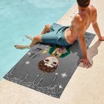 Personalized Grad Cap Cartoon Graduate Oversized Quick Dry Beach Towel with Name Beach Pool Party Graduation Keepsake Gift for Men Women