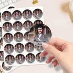 Personalized Graduation Photo Stickers with Name and Text Set of 20 Favor Label Celebration Party Decor Gift for Graduates