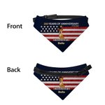 Personalized 250th Anniversary Cartoon Dog Soft Pet Bandana with Name and Adjustable Buckle Pet Party Independence Day Gift for Pet Owners Lovers