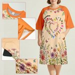 Personalized Watercolor Double Heart Birth Flowers Lounge Pajamas with Names and Pockets Daily Wear Birthday Mother's Day Gift for Grandma Mom