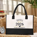 Gepersonaliseerde Klas van 2026 Graduation Canvas Tote Bag met Waterdichte Voering Grote Capaciteit Handtas Graduation Gift voor Gradutes