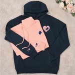 Personalised Multicolor Heart Puzzle Embroidered Sweatshirt Hoodie with Initial Anniversary Birthday Gift for Couples Newlyweds