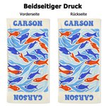 Personalisiertes Buntes Meereswelt Illustration-Stil Strandtuch mit Namen Schnelltrocknend Sommer Urlaub Reisezubehör Geburtstag Geschenk für Freunde