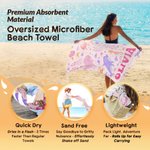 Personalized Ocean Creatures Oversized Quick Dry Beach Towel with Name Beach Accessories Birthday Gift for Kids
