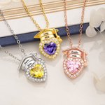 Personalized Graduation Cap Heart Birthstone Necklace with Name and Year Graduation Ceremony Party Gift for Graduates