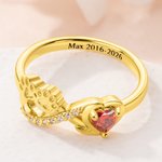 Henkilökohtainen Infinity Symbol Paw Print Sterling Silver Ring teksti ja sydän Birthstone Pet Loss Sympathy Memorial lahja lemmikkieläinten omistaja rakastaja