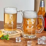 Bicchiere da birra da 16,6 oz con nome e manico Regalo per la festa di laurea per laureati con incisione personalizzata
