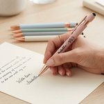 Personalised Birth Flower Zodiac Design Retractable Glitter Ballpoint Pen with Name Daily Use Birthday Gift for Student Friend Teacher
