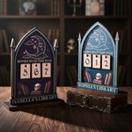 Gepersonaliseerde Dit Jaar Gelezen Boeken Gotische Houten Boeken Leestracker met Tekst en 30 Getallen Blokken Boekenplank Decoratie Verjaardagsgeschenk voor Lezer Boekenliefhebber