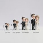 Personalized Cartoon Wedding Couple Photo Figurine Ornament with Text Desk Decor Wedding Gift for Couple