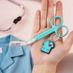 Personalized Nurse Uniform Lightweight Portable Bandage Scissors with Name Nurses' Day Graduation Gift for Nurses Veterinarians Medical Students