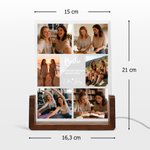 Veilleuse LED en acrylique personnalisée avec 6 photos et texte du nom - Cadeau d'anniversaire pour la famille et les amis