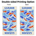 Personalized Fish Marine Life Art Illustration Oversized Quick Dry Beach Towel with Name Summer Vacation Travel Essentials Birthday Gift for Friends