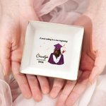 Personalized Graduate Back View Graduation Ribbon Jewellery Dish with Name and Year Graduation Birthday Gift for Graduates Classmates