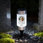 Personalized Always Loved Photo Solar Garden Light with Name and Year Garden Decor Sympathy Memorial Gift for Loss of Loved One