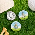 Personalised Birth Flower Golf Ball Marker Magnetic Hat Clip with Name Birthday Game Day Gift for Golf Players Lovers