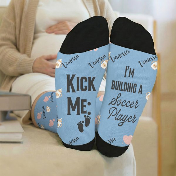 Calzini personalizzati multicolore con nome e testo da indossare quotidianamente Regalo per la festa della mamma in gravidanza per la nuova mamma, la moglie e l'amica