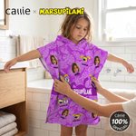 Personalised 1-6 Funny Marsupilami Face Photo Soft Quick Dry Hooded Beach Towel with Name Beach Holiday Gift for Kids | Callie × Marsupilami®