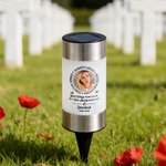 Personalized Always Loved Photo Solar Garden Light with Name and Year Garden Decor Sympathy Memorial Gift for Loss of Loved One