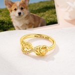 Henkilökohtainen Infinity Symbol Paw Print Sterling Silver Ring teksti ja sydän Birthstone Pet Loss Sympathy Memorial lahja lemmikkieläinten omistaja rakastaja