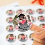 Personalized Graduation Photo Stickers with Name and Text Set of 20 Favor Label Celebration Party Decor Gift for Graduates