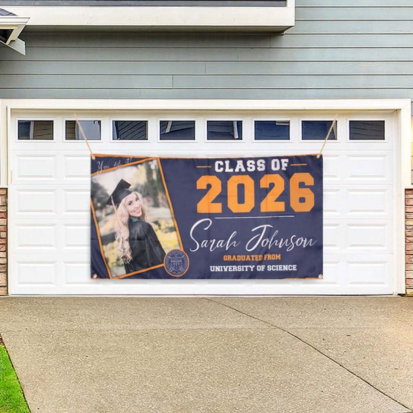 Gepersonaliseerde afstudeer banner Afstudeer aankondiging Afstudeergeschenk