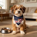 Personalized 250th Anniversary Cartoon Dog Soft Pet Bandana with Name and Adjustable Buckle Pet Party Independence Day Gift for Pet Owners Lovers