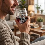 Gepersonaliseerd Vuistslag 15 oz Stemless Wijnglas met Naam Vaderdag Verjaardagscadeau voor Man Broer