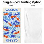 Personalized Fish Marine Life Art Illustration Oversized Quick Dry Beach Towel with Name Summer Vacation Travel Essentials Birthday Gift for Friends