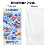 Personalisiertes Buntes Meereswelt Illustration-Stil Strandtuch mit Namen Schnelltrocknend Sommer Urlaub Reisezubehör Geburtstag Geschenk für Freunde