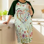 Personalized Watercolor Double Heart Birth Flowers Lounge Pajamas with Names and Pockets Daily Wear Birthday Mother's Day Gift for Grandma Mom
