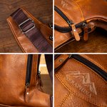 Personalised Minimalist Monogram PU Leather Crossbody Sling Chest Bag Father's Day Birthday Anniversary Gift for Dad Boyfriend Husband