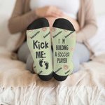 Personalised Multicolour Bear Heart Baby Bottle Soft Mid-Calf Socks with Name and Text Daily Wear Pregnancy Mother's Day Gift for New Mom Wife Friend