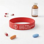 Gepersonaliseerde Silicone Emergency Medical Alert ID Band armband met gegraveerde tekst Verjaardagscadeau voor diabetes allergie epilepsie autisme