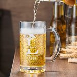Bicchiere da birra da 16,6 oz con nome e manico Regalo per la festa di laurea per laureati con incisione personalizzata