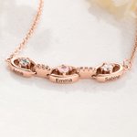 Personalisierte Familie Ties Birthstone Halskette mit 2-5 Namen eingraviert Muttertag Geburtstag Jahrestag Geschenk für Mama Oma