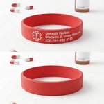 Gepersonaliseerde Silicone Emergency Medical Alert ID Band armband met gegraveerde tekst Verjaardagscadeau voor diabetes allergie epilepsie autisme