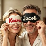 Personalized Multicolour Yarn Name Eye Mask with Name Daily Use Birthday Bridesmaid Gift for Sister Best Friends Family