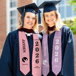 Fajín de Graduación Personalizado Multicolor Clase de 2026 Silueta con Nombre y Año de Graduación Recuerdo de Graduación Regalo de Celebración para Graduados Compañeros de Clase