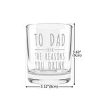 Verre à whisky 10 oz personnalisé avec 1-5 noms Fête des pères Cadeau d'anniversaire pour papa Grand-père